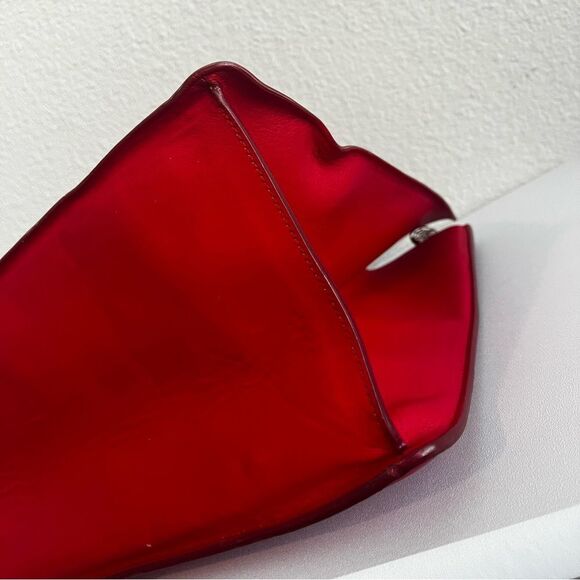 CHARLOTTE OLYMPIA Red Clear Laptop Work Tote Shoulder Bag + Pouch - Picture 9 of 14